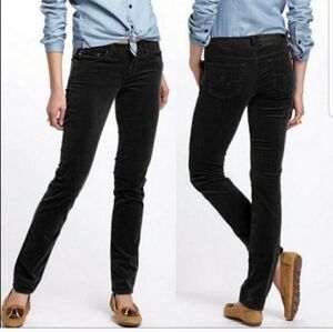 AG Corduroy Jeans - The Stevie Slim Straight 26R black Adriano Goldschmied